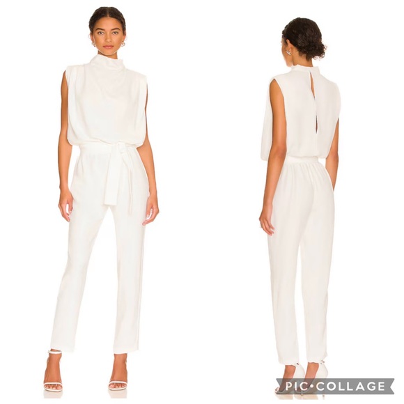 🤍 X REVOLVE Fabienne Jumpsuit in IvoryAmanda Uprichard Sz L 🤍